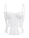 Dealmore Corset Tops For Women Going Out Lace Mesh