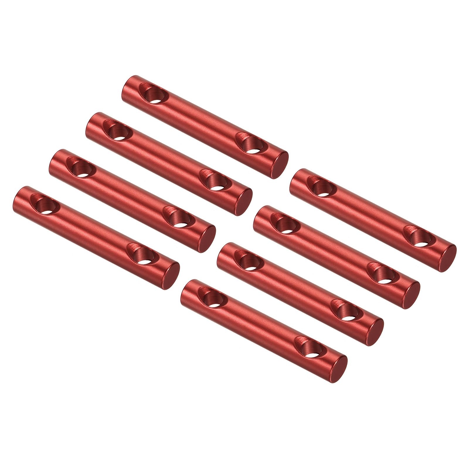 M METERXITY 8 Pack Aluminum Alloy Tent Tensioners - 2 Holes Guyline Cord Adjuster Camping Supplies, Apply to Camping Hiking Traveling (60mm, Red)