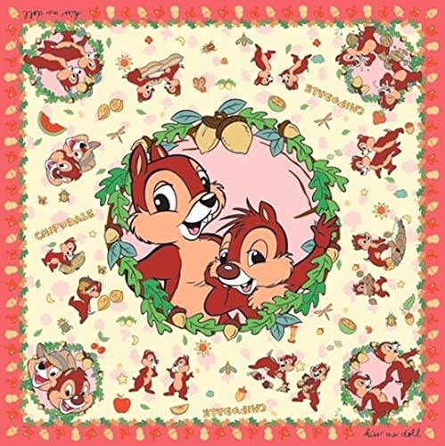 Women 100% Luxury Square Large Silk Scarf Exclusive Design Chip'n'Dale No.1 40"x40"