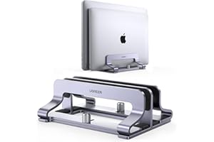UGREEN Dual Slot Vertical Laptop Stand Holder Mount for Desk, Adjustable Aluminum Stand Compatible with MacBook Pro Air, Idea