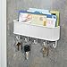 iDesign Twillo Mail, Letter Holder, Key Rack Organizer for Entryway, Kitchen - Wall Mount, White