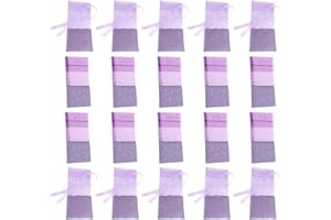 HEALLILY 20Pcs Lavender Sachet Bags 5.9X2.83 Inch Organza Drawstring Pouches for Clothing Protection Closet Drawer Home Fragr