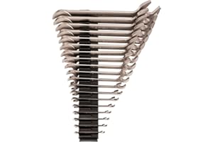 TEKTON Angle Head Open End Wrench Set with Modular Wrench Organizer, 19-Piece (1/4-1-1/4 in.) | WAE91503 | Made in USA