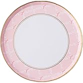 Bonjour Fete Pink Trellis Small Paper Party Plates | Disposable Dessert Size | Premium Party Supplies | Baby Showers, Spring Celebrations, Bridal Showers, and Birthday Parties | Pack of 8, 8" D