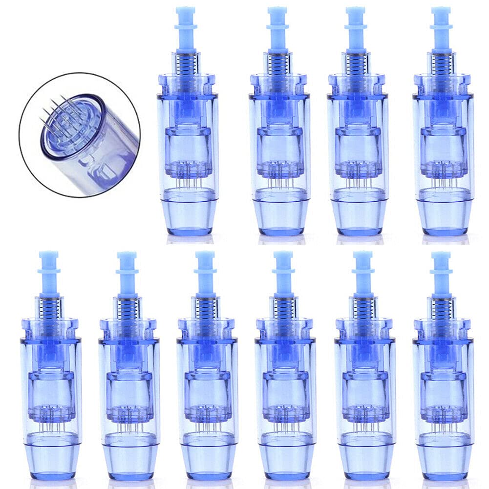 Micro Needles Cartridges For Dr.Pen Ultima A1 Microneedling Pen, Tips For Electric Auto Stamp Derma Pen,12Pin/36Pin &Nano Needles Cartridges (12 Pin Needles, 10 Pcs)