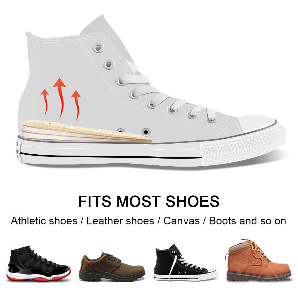 Dr. Foot\'s Adjustable Orthopedic Heel Lift Inserts, Height Increase Insole for Leg Length Discrepancies, Heel Spurs, Heel Pain, Sports Injuries, and Achilles tendonitis (Beige, 2 Layers)