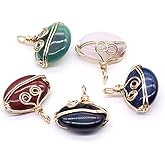 Zotoone 10Pcs Natural Agate Pendants, Crystal Stone Pendant Healing Chakra Reiki Gemstone Pendants Charms for DIY Bracelet Necklace Earrings Jewelry Making (Random Color)