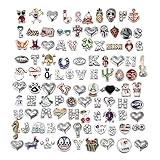 Floating Charms for Glass Living Memory Lockets Wholesale Gold and Silver Mix Lot 100 Designs (100Pcs, Model 2)
