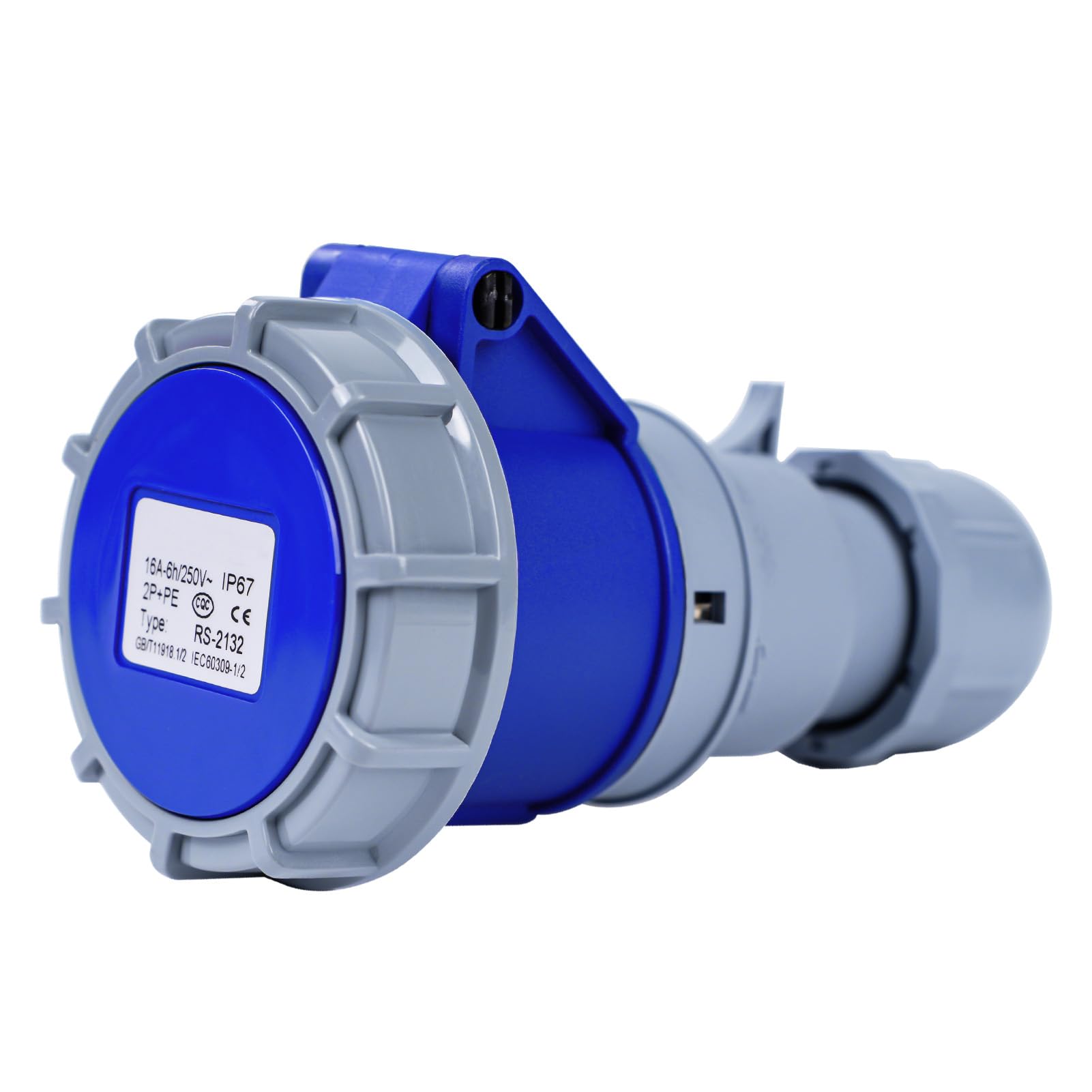 250V 16A 2P+E Industrial Adapter, 3pin CEE Plug/Socket Adapter IP67 Waterproof Flame-Retardant Electrical Engineering Socket Coupling Connector (Socket)
