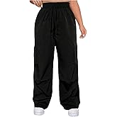 Verdusa Women's Plus Size Wide Leg Cargo Pants Streetwear Long Trousers with Pockets