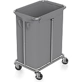 Hodonas Laundry Basket with Wheels, Rolling Laundry Hamper, 46 Gallons (170L), Removable and Machine Washable Liner, Steel Frame, Large Laundry Cart for Laundry Room, Bedroom, Bathroom, Dorm - Grey