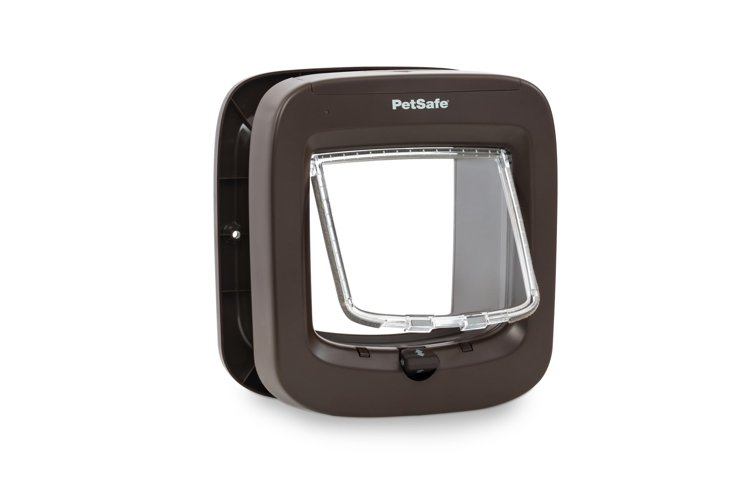 PetSafe Microchip Cat Door - Exterior or Interior Cat Flap - Multi-User RFID Access for up to 40 Pets - 4-Way Locking, Weatherproof, DIY Easy Install - Brown