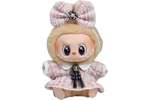 XINBALOVE Doll Clothes Compatible with 15cm Labubu, Doll Clothes Set, Fashion Doll Dress Outfit Set Suitable for La bubu Accessories, Dress Up Clothes for Labubu No Doll (Pink A)