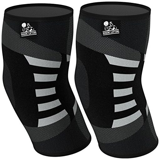 Nordic Lifting Elbow Compression Sleeves (1 Pair) - Support for Tendonitis Prevention & Recovery (Large)