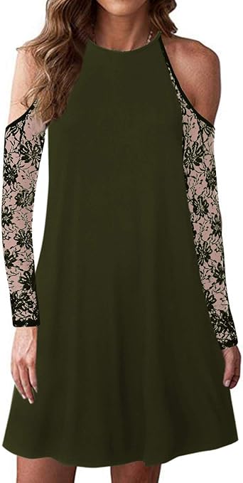 long sleeve halter neck dress