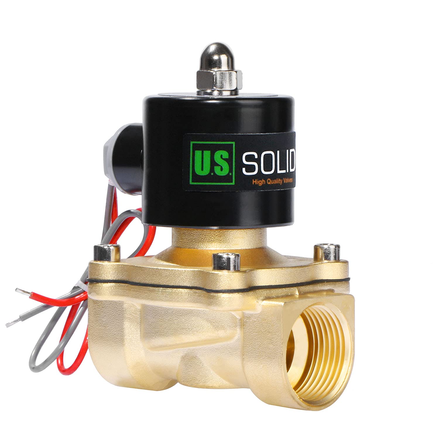 U.S. Solid 1" Brass Electric Solenoid Valve 24V AC Normally Closed VITON Water Air Oil