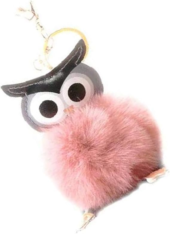 Schlüsselanhänger Mit Bommel – 2 Stück, Weiches Kunstfell, Rosa, Für Tasche & Rucksack