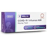 WELLlife COVID-19/Flu A&amp;B Home Test, 3-in-1 Antigen Rapid Test, 2 Pack | Fast Results in 10 Minutes, OTC Non-Invasive Nasal Swab Test, Easy to Use, Suitable for Adults and Children Ages 2 and Up