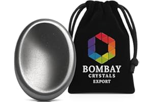 BOMBAY CRYSTALS EXPORT Hematite Worry Stone – Natural Polished Thumb Palm Stone for Grounding, Protection & Mental Strength – Pocket Fidget Crystal for Calm & Focus