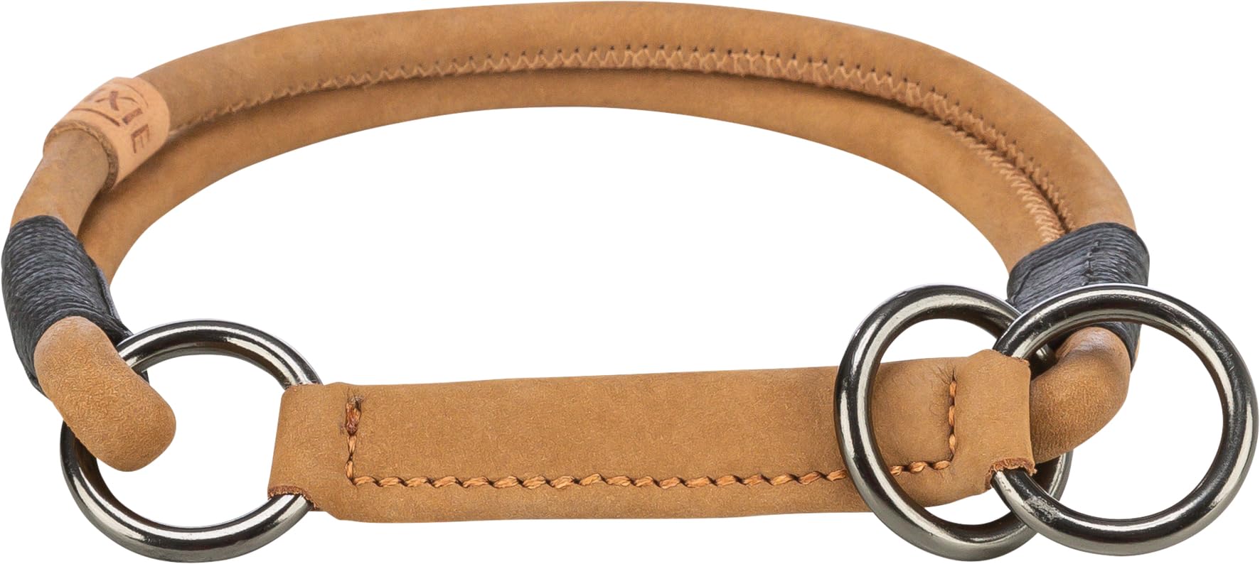 TRIXIE Zug-Stopp BE NORDIC Leather Dog Collar L-XL Brown - Comfortable Dog Collar for Large and Very Large Dogs with Pull Control - Robust & Elegant - 17151