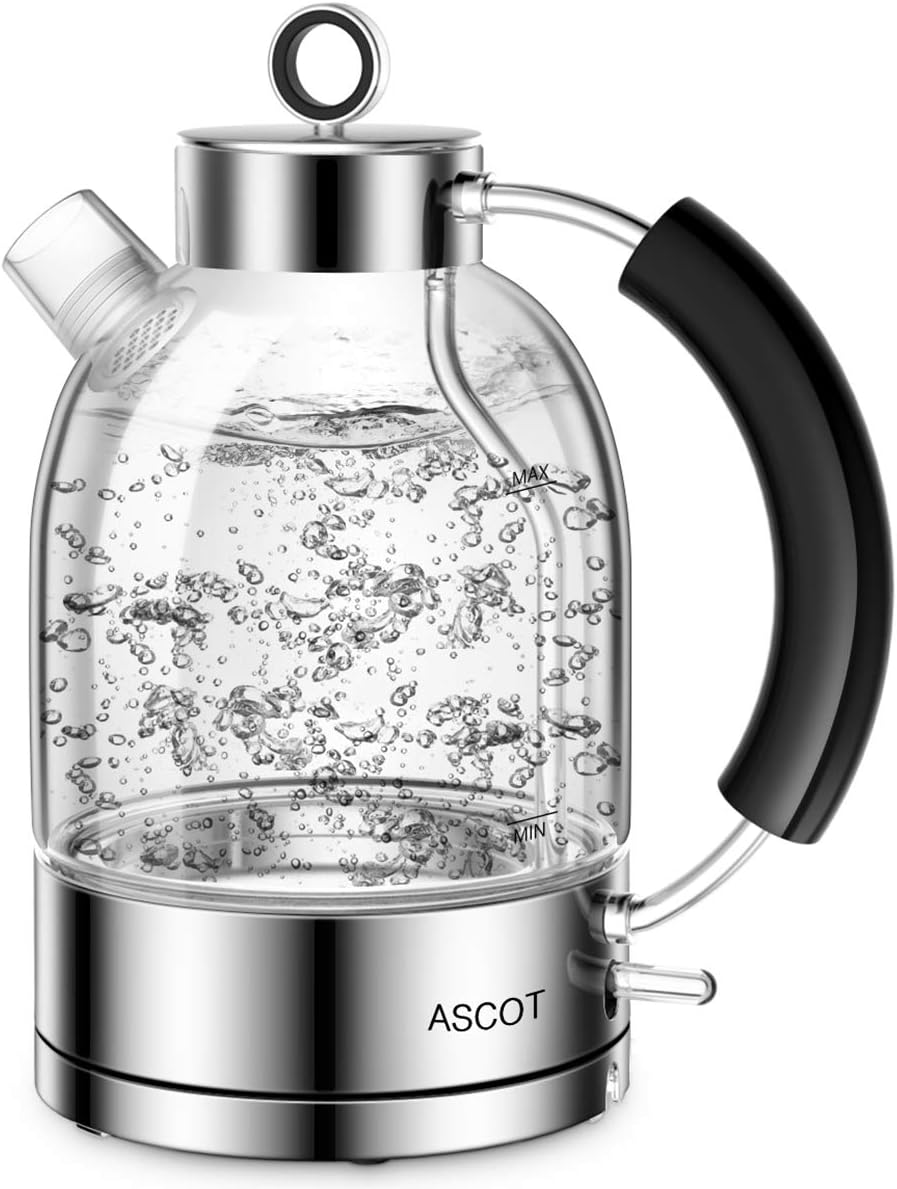 Ascot 2200W, 1.6 Litre Electric Kettle, Stainless Steel Retro Design