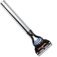 Parker's 100% Stainless Steel Handle Gillette Fusion Compatible Razor - 1 Gillette Fusion Blade Included