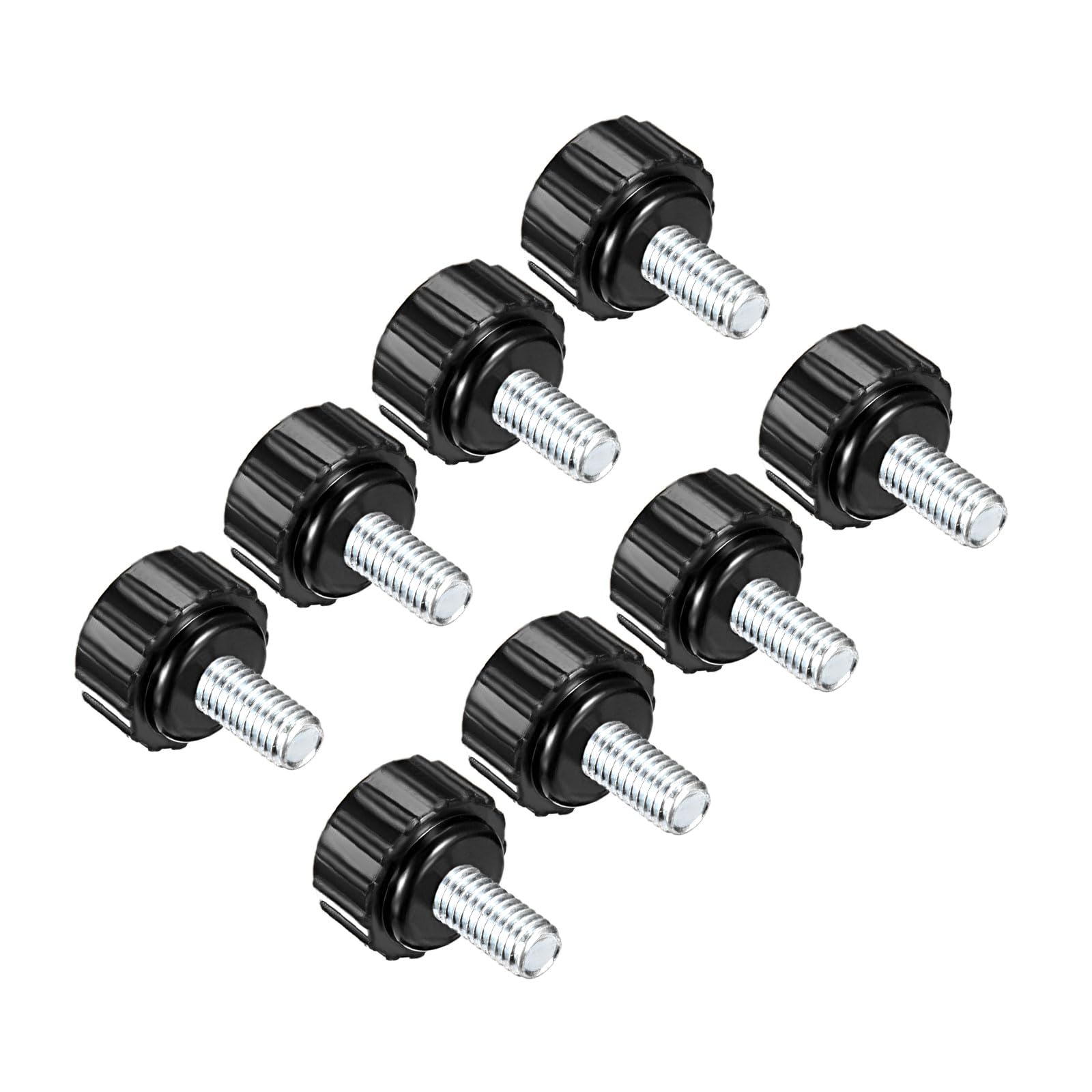 CoCud Knurled Clamping Knobs, M5 x 10mm Male Thread 16mm Head, Thermoset Plastic Thumb Screw Grip Bolt Knobs Black - (Applications: for Lathe Machinery), 8-Pieces