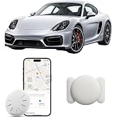 Hongtop H GPS Tracking Devices, No Monthly Fee Tracker Device for Vehicles Work with Find My (iOS Only), Car Tracker Device with Magnetic Waterproof Case (1PCS, White)
