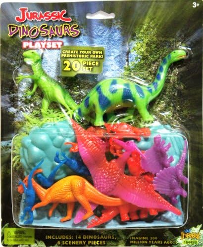 Jurassic Dinosaurs PlaySet Collection Set - Create your Own PREHISTORIC PARK! 20 Piece Set
