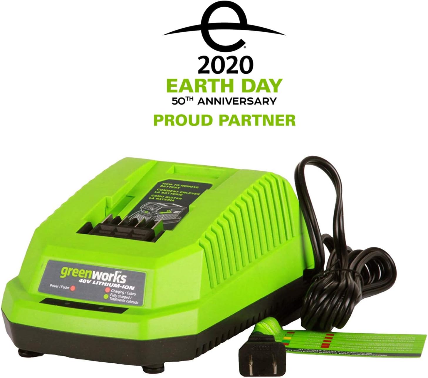 Greenworks 40V Lithium Ion Battery Charger 29482 : Powersports Batteries : Garden & Outdoor