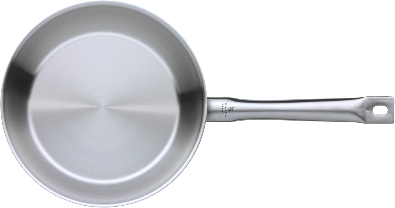 WMF 728246031 frying pan uncoated diameter 24cm Gourmet Plus Made in Germany pouring rim stainless steel handle Cromargan stainless steel suitable for induction dishwasher-safe - Image 4