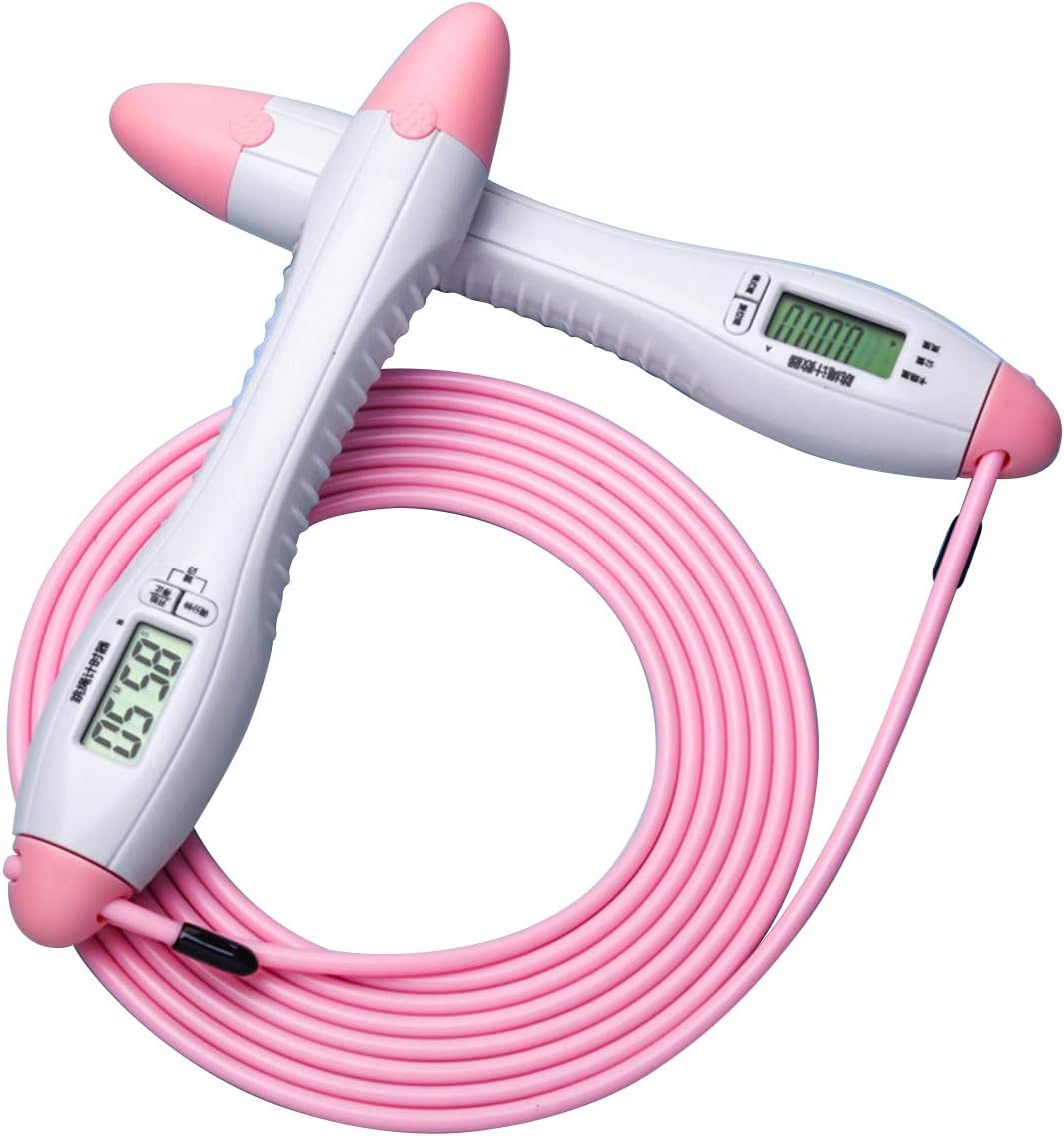 Tianhaik Digital Skipping Rope, Counting Jump Rope with Timer Speed Calorie Counter Jump Rope for Fitness Workout Weight Loss Boxing, Kids Adult Use