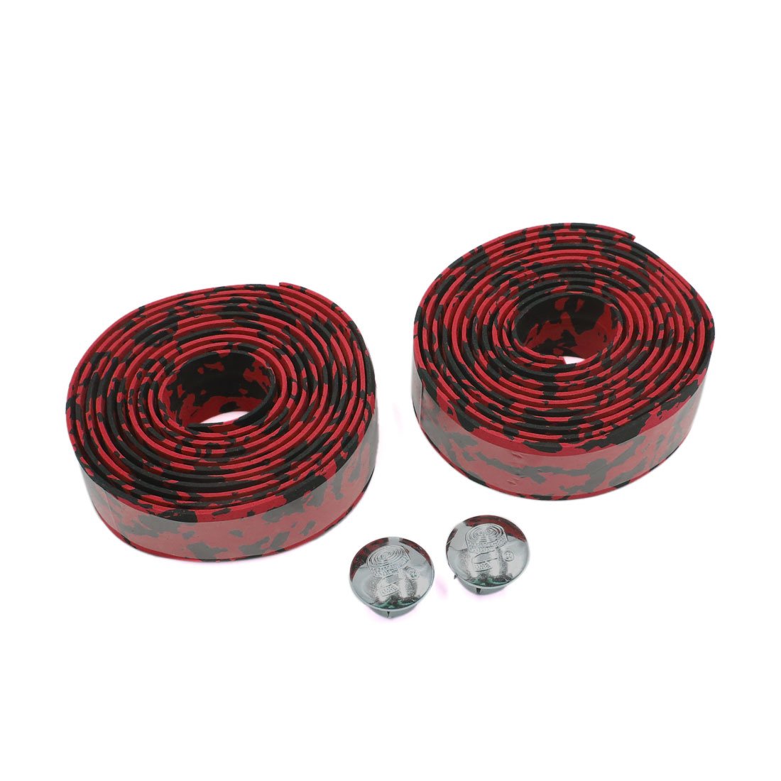 sourcing map 2 Pcs Red Black Foam Anti Slip Handlebar Tape Bar Grip Wrap for Bike
