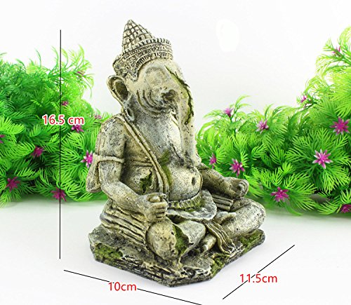 Omem Fish Tank Decorations Ganesh Buddha Statue Aquarium