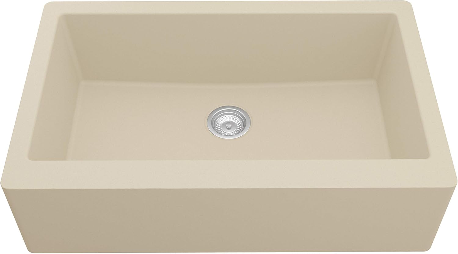 Karran Quartz Apron Front/Farmhouse Kitchen Sink 34 in. Single Bowl in Bisque