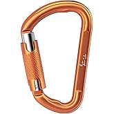T-Fly Auto Locking Carabiner 27KN (6069 lbs), UIAA Certified 4.6" Heavy Duty Carabiner Clips for Climbing, Hammocks, Rappelling, Mountaineering (Orange)