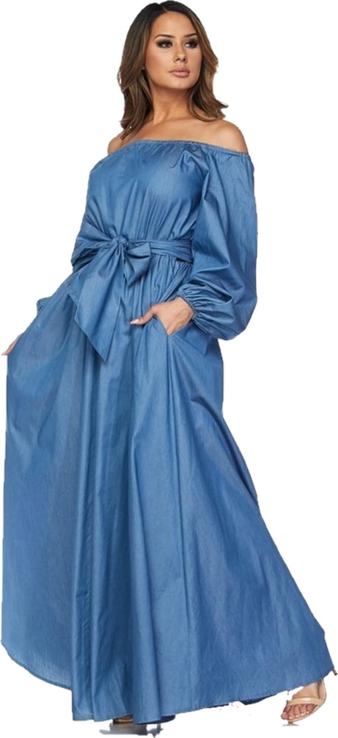 blue jean formal dress