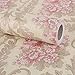 Yifasy Vintage Peony Damask Contact Paper Decorative Shelf Drawer Liner Peel & Stick 17x118 Inches