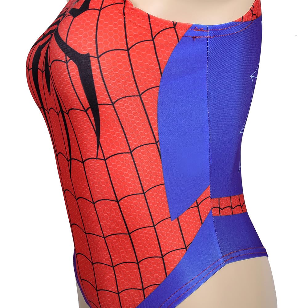 JasmyGirls Women One-Piece High Waist Bathing Suit Superhero Anime Lingerie Cosplay Costume Party High Neck Bodysuit Top