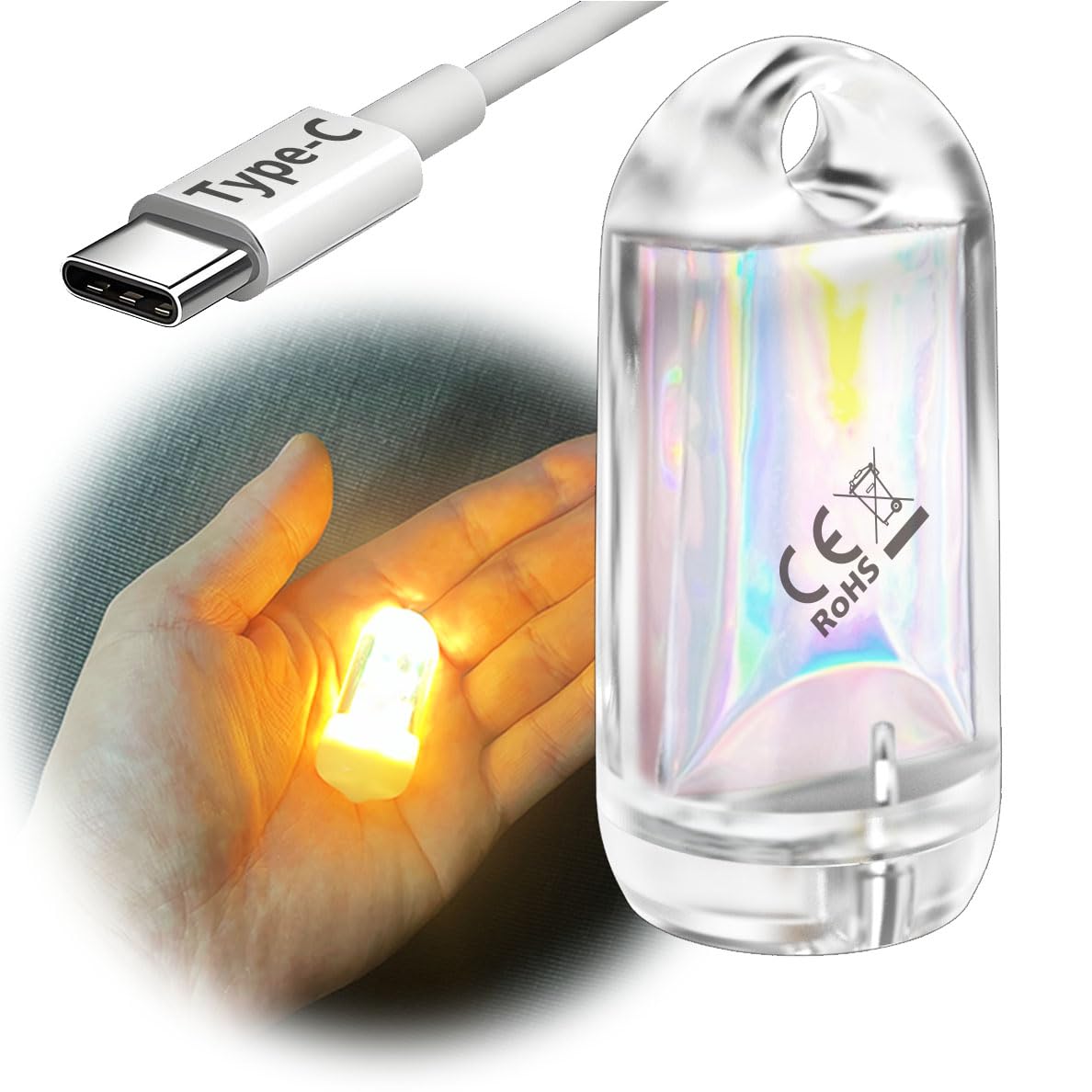 SROOS MINI LED Lantern Torch , Rechargeable Waterproof EDC Keychain Small LED Flashlight for Camping, Portable Magnetic Small Stick Lamp Torch Light (1PCS Warm White)