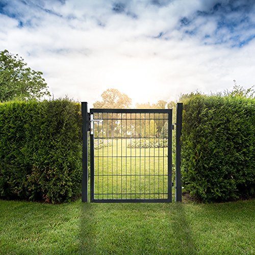 HOME DELUXE - Gartentor PORTARIUS - Anthrazit, Höhe 80 cm - inkl. Griff, Schloss und Schlüssel I Gartenpforte Einfahrtstor Hoftür – Bild 3