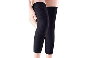 Self-Heating Knee Pads for Men and Women, Knee Brace Elastic Cotton Leg Warmers Thin Sleeves for Sports Daily(Black,X-Large)