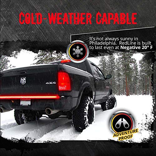 Z8LED 60 Inches Redline Triple LED Tailgate Bar Sequential Turn Signal Amber Full Function Reverse Brake Running Lights for Pickup SUV Jeeps RV Dodge Ram Toyota Chevy GMC