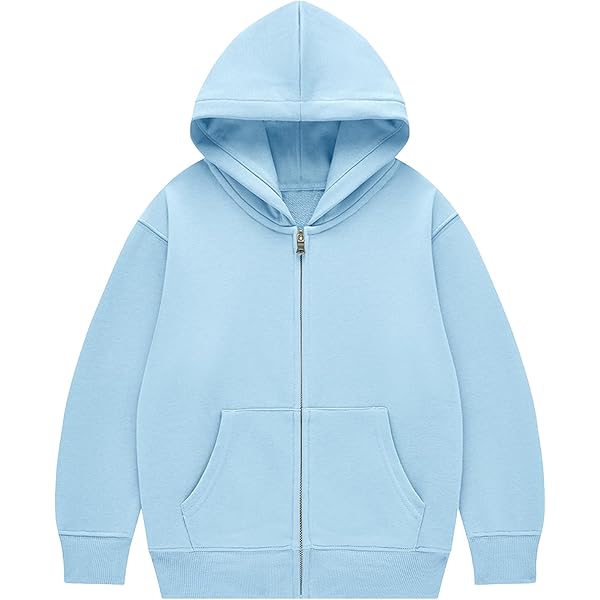 Amazon.com: Kids Soft Brushed Fleece Zip Hoodie Casual