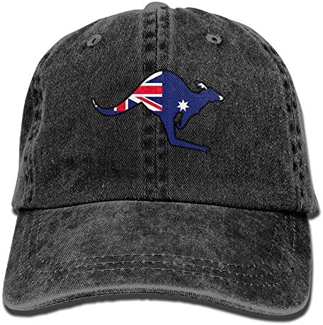 MNBHat Australian Flag Kangaroo Snapback Cotton Hat Black
