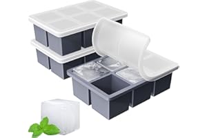 Large Ice Cube Tray for Whiskey: FDDBI Big Square Ice Cube Maker for Cocktail - 3Pack Silicone Old Fashioned Ice Cube Trays - 2inch Huge Cubed Ice Trays for Whisky