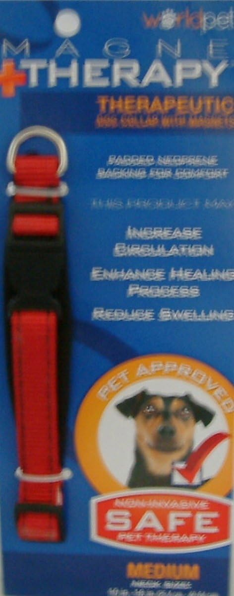 Magne Therapy Therapeutic Dog Collar - Red - Size Medium
