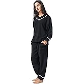 DAVID ARCHY Fleece Pajamas for Women Warm Fuzzy Winter Cozy Soft Comfy Long Sleeve 2 Peices Pj Sets Sleepwear Loungewear