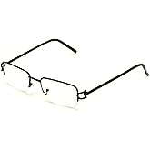 V.W.E. Rectangular Frame Clear Lens Designer Half Rim Eyeglasses Metal Glasses