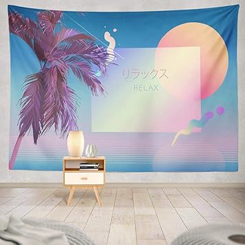 Buy Wayato Summer Psychedelic Wall Hanging Tapestry 80x60 Inches Tropical Palm Tree Beach Vintage Retro Futuristic Minimal Wall Tapestry For Home Decorations Bedroom Dorm Decor Online At Low Prices In India Amazon In